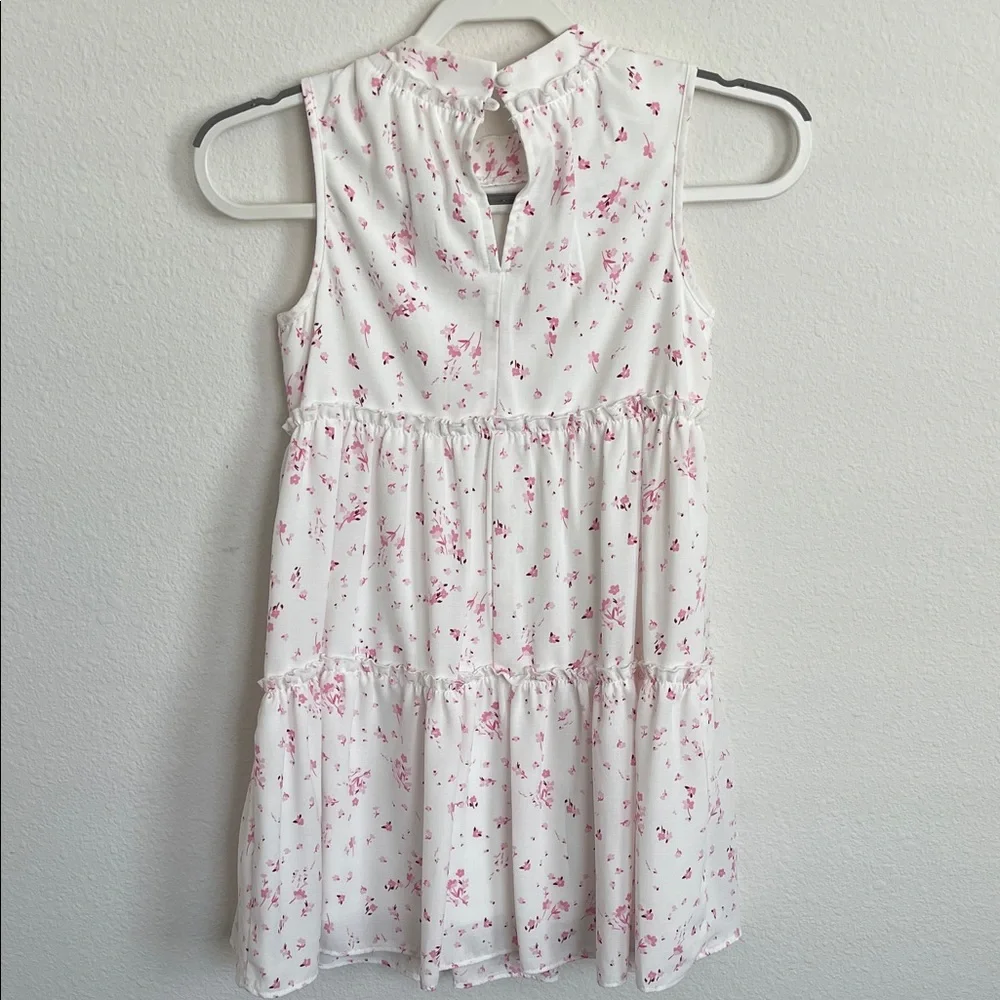 GB girls White Dress with Pink Floral Print